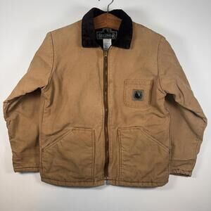 Brown Kids Jacket with Black Collar